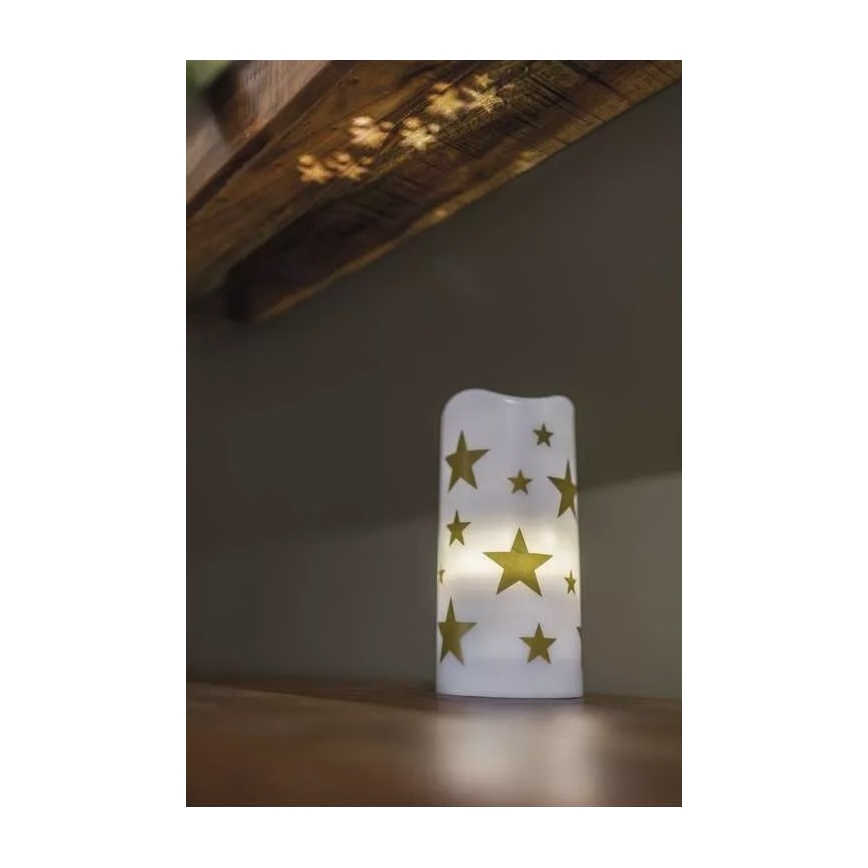 Vela de Natal LED LED/3xAAA estrelas branco quente