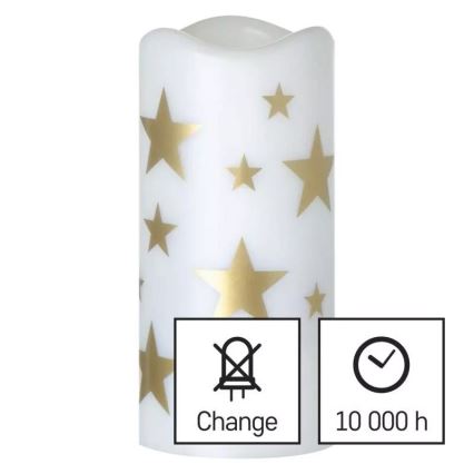 Vela de Natal LED LED/3xAAA estrelas branco quente