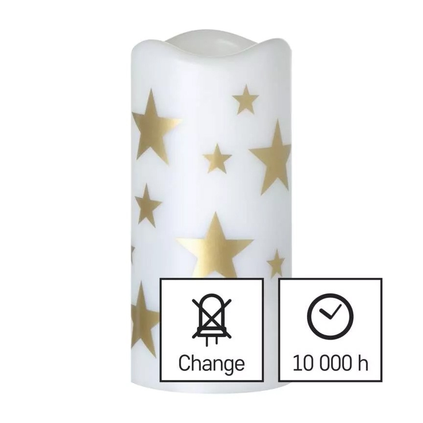Vela de Natal LED LED/3xAAA estrelas branco quente