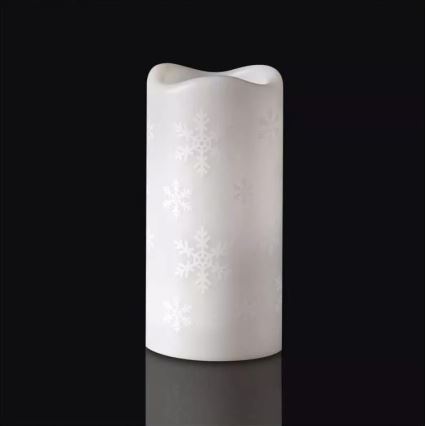 Vela de Natal LED LED/3xAAA flocos de neve branco frio