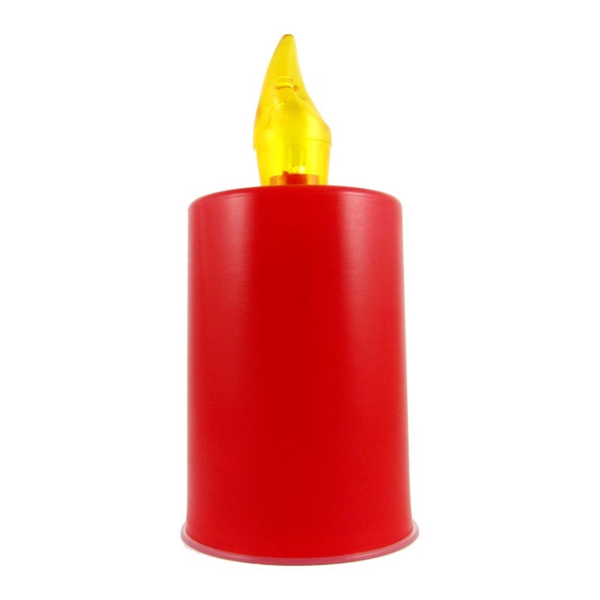 Vela LED LED/2xAA branco quente 10,8 cm vermelho