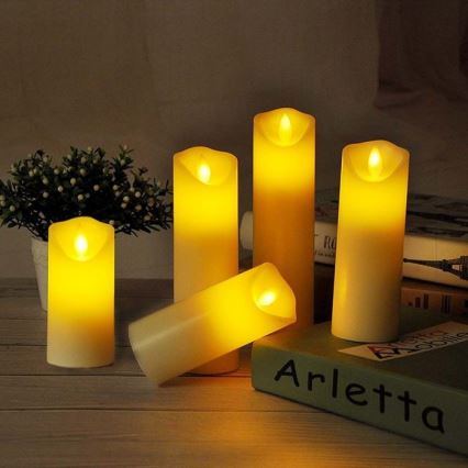 Vela LED LED/2xAA branco quente 12,5 cm