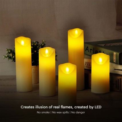 Vela LED LED/2xAA branco quente 12,5 cm