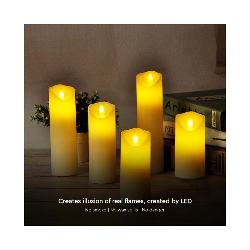 Vela LED LED/2xAA branco quente 12,5 cm