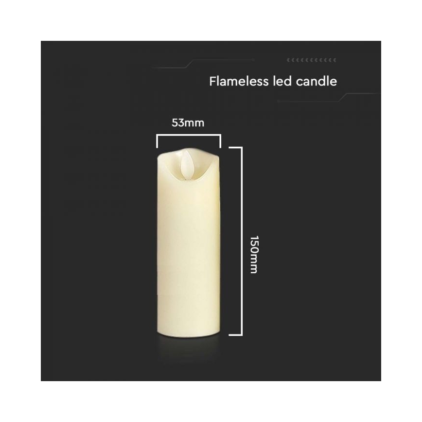 Vela LED LED/2xAA branco quente 12,5 cm
