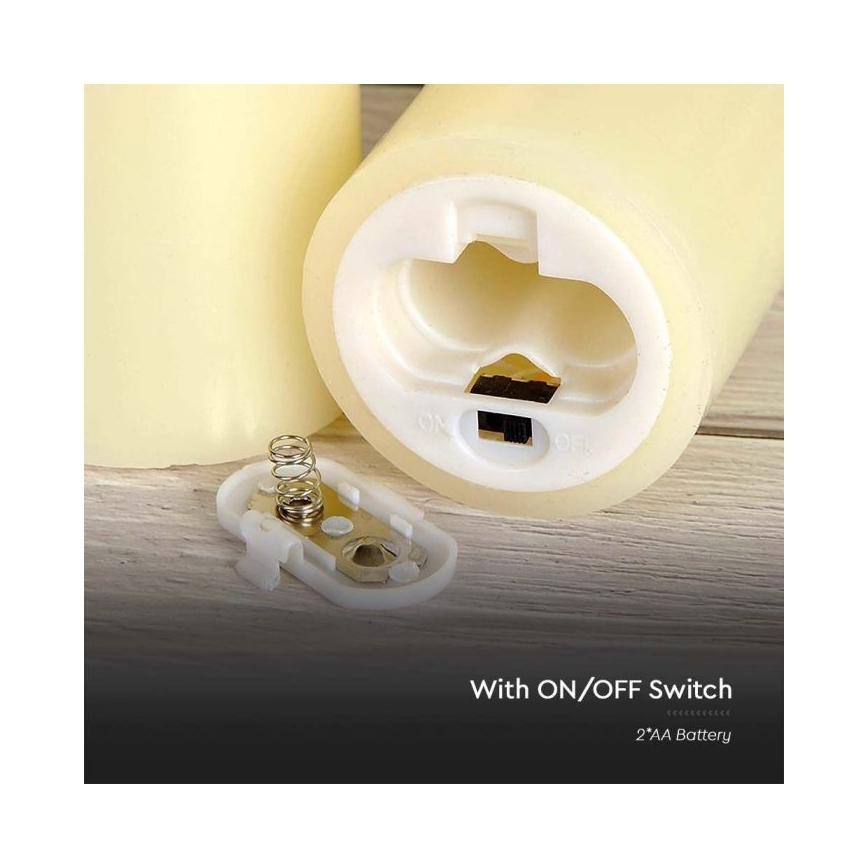 Vela LED LED/2xAA branco quente 17,5 cm