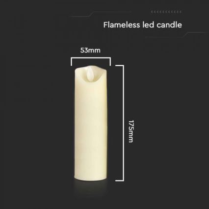 Vela LED LED/2xAA branco quente 17,5 cm