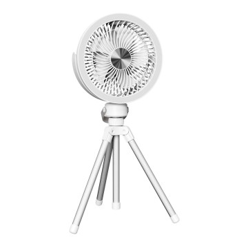 Ventilador de mesa recarregável com iluminação LED 8W/3,7V 2400 mAh branco