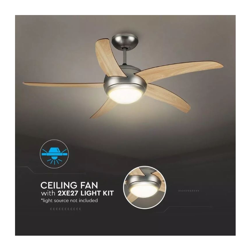 Ventilador de teto 2xE27/20W/230V diâmetro 132 cm + controlo remoto