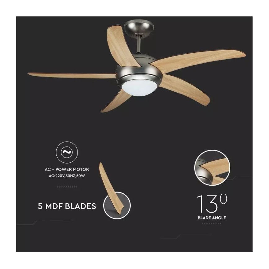 Ventilador de teto 2xE27/20W/230V diâmetro 132 cm + controlo remoto