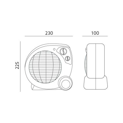 Ventoinha com elemento de aquecimento ZEFIR 1000/2000W/230V branco