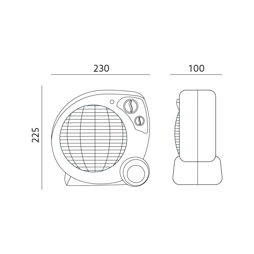 Ventoinha com elemento de aquecimento ZEFIR 1000/2000W/230V branco