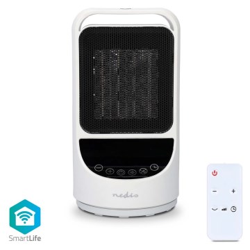 Ventoinha com uma elemento de aquecimento cerâmico Smartlife 1000/1500W/230V Wi-Fi Tuya + controlo remoto