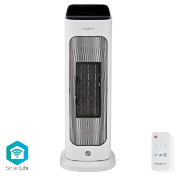 Ventoinha com uma elemento de aquecimento cerâmico Smartlife 1400/2000W/230V Wi-Fi Tuya + comando