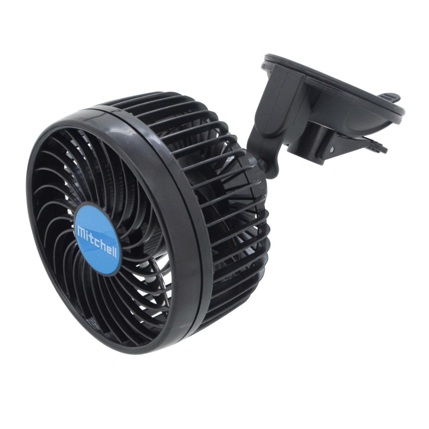 Ventoinha de carro com ventosa 4W/12V preta