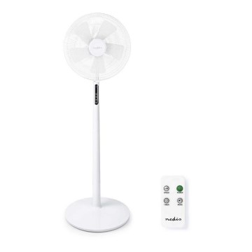 Ventoinha de chão com termómetro e visor 45W/230V branca + controlo remoto