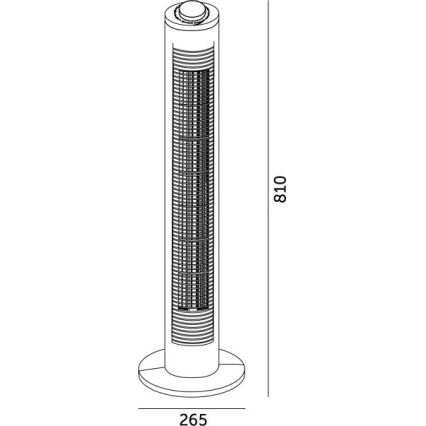 Ventoinha de chão VENLO 45W/230V 81 cm preto