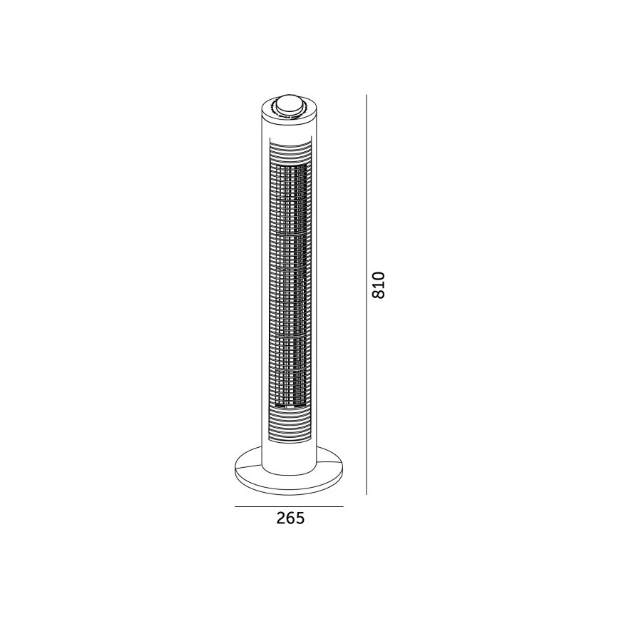 Ventoinha de chão VENLO 45W/230V 81 cm preto