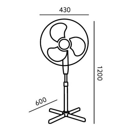 Ventoinha de chão VIENTO 45W/230V branca