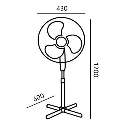 Ventoinha de chão VIENTO 45W/230V preta