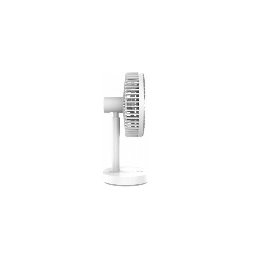 Ventoinha de mesa 3000mA/3,7V USB, 3 níveis de velocidade, cinzento/branco