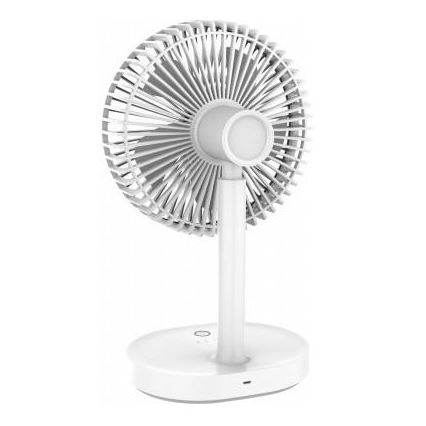 Ventoinha de mesa 3000mA/3,7V USB, 3 níveis de velocidade, cinzento/branco