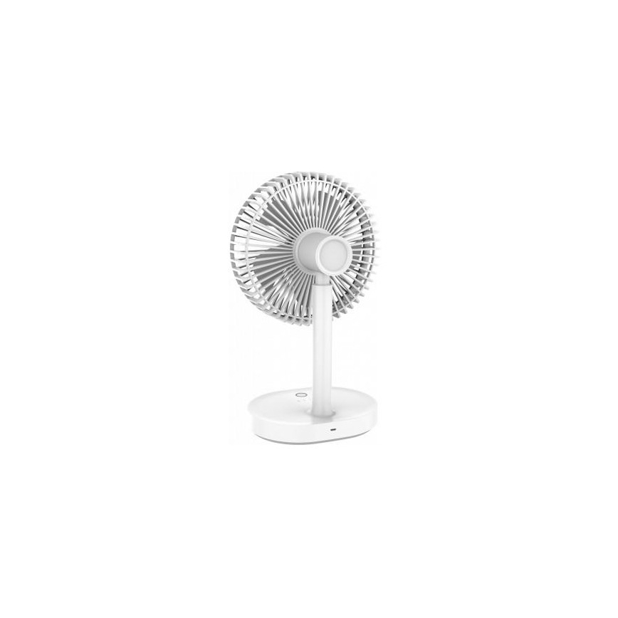 Ventoinha de mesa 3000mA/3,7V USB, 3 níveis de velocidade, cinzento/branco