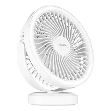 Ventoinha de mesa LED com iluminação LED/3W/5V USB 2400 mAh branco