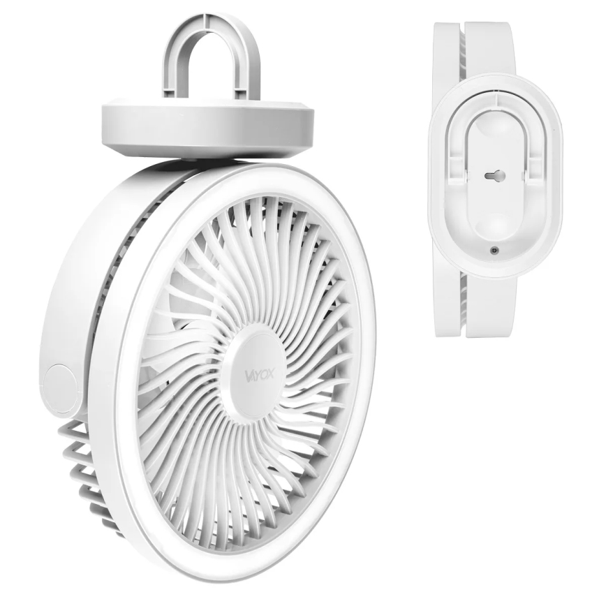 Ventoinha de mesa LED com iluminação LED/3W/5V USB 2400 mAh branco