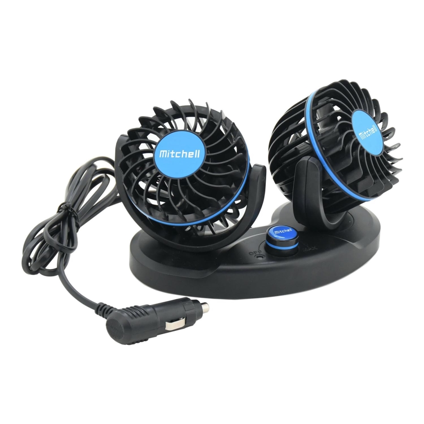 Ventoinha de tablier para automóvel 4W/12V preto