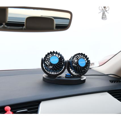 Ventoinha de tablier para automóvel 4W/12V preto