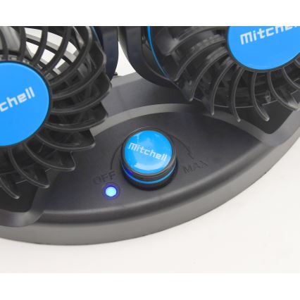 Ventoinha de tablier para automóvel 4W/12V preto