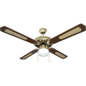 Ventoinha de teto 1xE27/70W/230V diâmetro 132 cm castanho/dourado