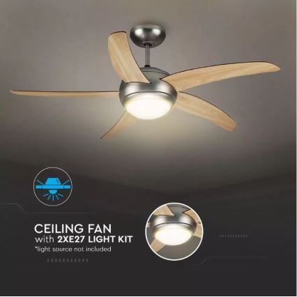 Ventoinha de teto 2xE27/20W/230V diâmetro 132 cm + comando