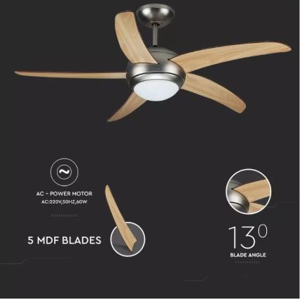 Ventoinha de teto 2xE27/20W/230V diâmetro 132 cm + comando