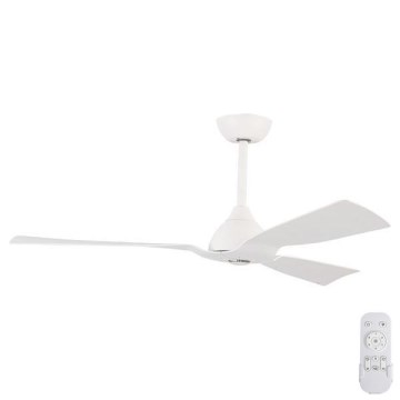 Ventoinha de teto para casa de banho d. 132 cm IP44 branco + comando