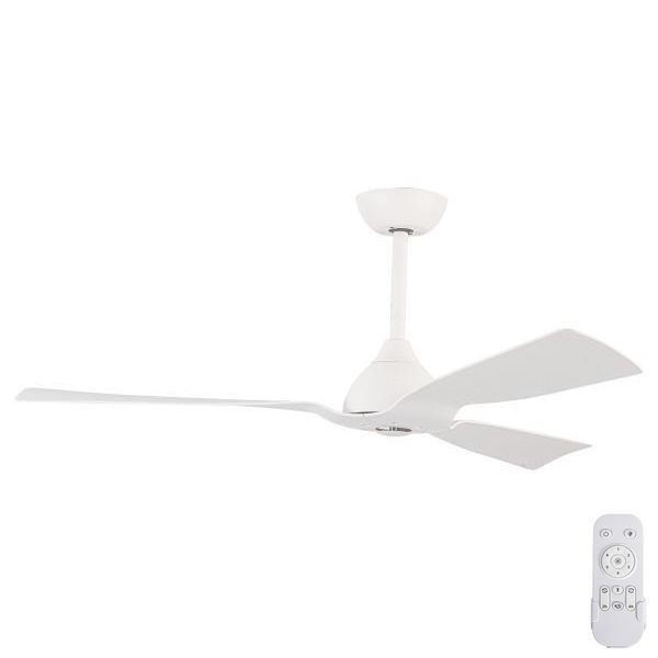 Ventoinha de teto para casa de banho d. 132 cm IP44 branco + comando