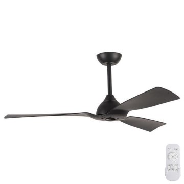 Ventoinha de teto para casa de banho d. 132 cm IP44 preto + comando