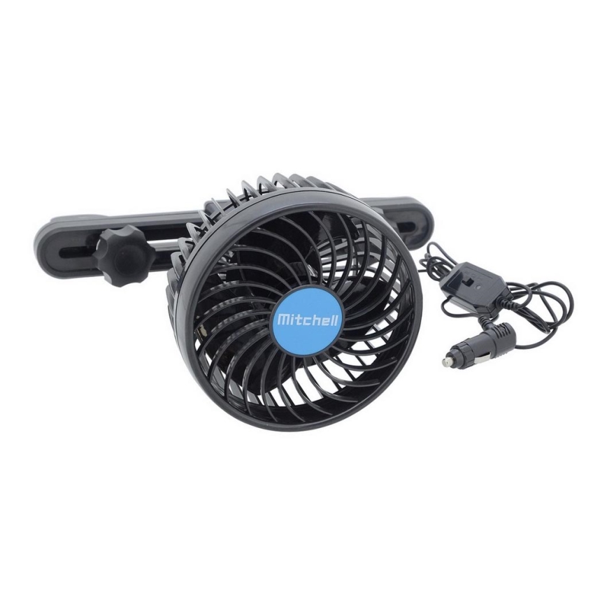 Ventoinha para encosto de cabeça de automóvel 4W/12V preto