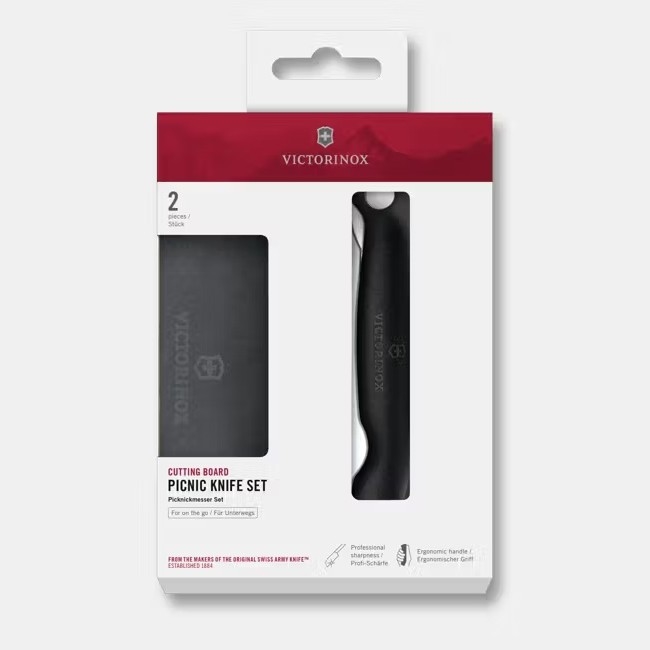Victorinox - Canivete dobrável SWISS CLASSIC 11 cm preto + tábua de corte