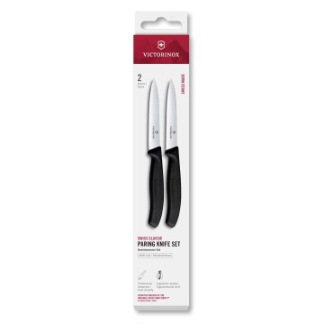 Victorinox - Conjunto de 2 facas para legumes SWISS CLASSIC 10 cm, preto