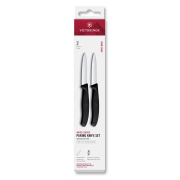 Victorinox - Conjunto de 2 facas para legumes SWISS CLASSIC 8 cm, preto