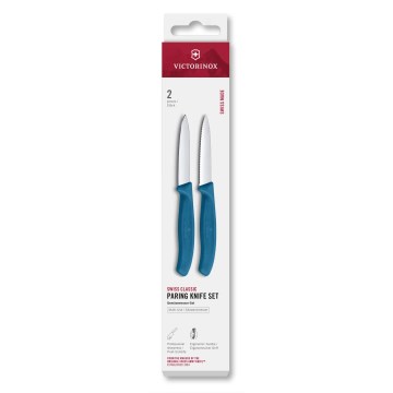 Victorinox - Conjunto de 2 facas para legumes SWISS CLASSIC, lâmina de 8 cm, azul