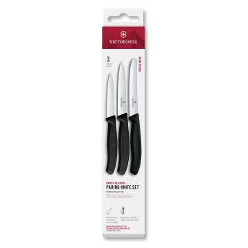 Victorinox - Conjunto de 3 facas para legumes SWISS CLASSIC, preto