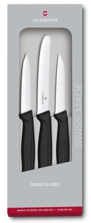 Victorinox - Conjunto de facas de cozinha para legumes 3 peças preto