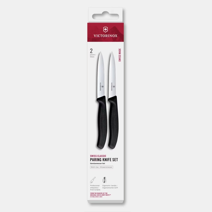 Victorinox - Conjunto de facas de cozinha para legumes SWISS CLASSIC 10 cm 2 unidades preto