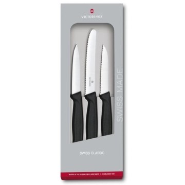 Victorinox - Conjunto de facas de cozinha para vegetais 3 unid. preto