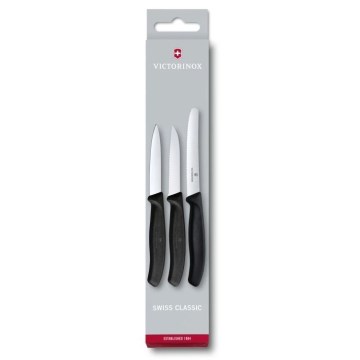 Victorinox - Conjunto de facas de cozinha para vegetais 3 unid. preto