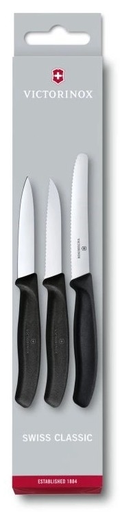 Victorinox - Conjunto de facas de cozinha para vegetais 3 unid. preto