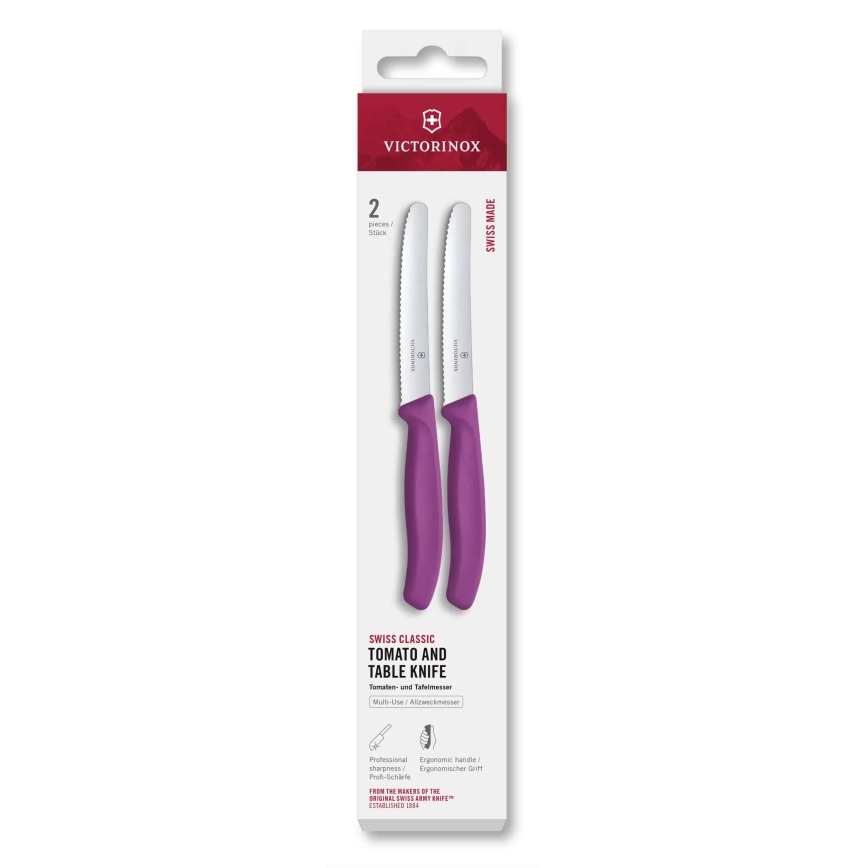 Victorinox - Conjunto de facas para legumes SWISS CLASSIC 11 cm 2 peças roxas